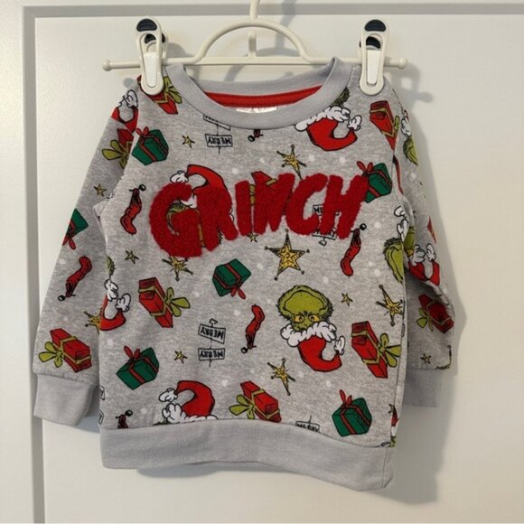 The Grinch Grey Festive Pullover Crewneck Size 2T Toddler - Picture 1 of 8